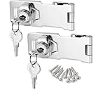 Litensh 2pcs Cerradura de cerrojo para puerta con diferentes llaves, Cierre de Hebilla Candado cerradura de cajón y armario, cerrojo con llave, cerradura con llave para gabinete, muebles 3 pulgadas