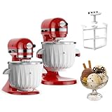 TPGSING máquina de helados para KitchenAid Accesorio,compatible con batidora inclinable de 4,5 cuartos y más, cuenco para máquina de helados, helados y sorbetes de 2 cuartos para KitchenAid accesorios