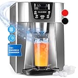 Klarstein Maquina de Hielo para Casa 2L, Ice Maker Encimera 12 kg, Maquina para Hacer Cubitos de Hielo Grandes para Casa con Panel Táctil y Sistema Auto Limpieza, Función Extra Rápida