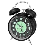 Nutabevr Reloj Despertador analógico sin tictac, Beep Alarma Movimiento Cuarzo, Pequeño Reloj Despertador con Puntero Luminoso, Bonita decoración Vintage, para Dormitorio, Oficina, Viajes