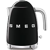 SMEG Calentador de Agua electrico, hervidor KLF03BLEU, 2400 W, 1.7 litros, Acero Inoxidable, Negro