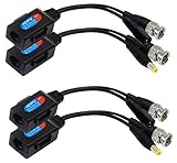 zdyCGTime Balun HD Cat5 RJ45 a BNC Video Baluns Transceptor pasivo con Conector de alimentación para 720P 1080P 3MP 4MP 5MP HD-CVI/TVI/AHD/CVBS/960H cámara (2 Pares)