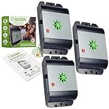 ISOTRONIC Ahuyentador de Ratones y Ratas por ultrasonidos | Repelente de plagas ultrasónico para Interiores y Exteriores | Elimina plagas del sótano, jardín y gallinero sin Veneno | Set de 3