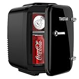 OSTBA APPLIANCE Mini Nevera Portátil, 4 Litros /6 Latas Bebidas y Cuidado de la Piel Mini Nevera para Dormitorio, Coche, Escritorio de Oficina, Dos Marchas -Enfriador y Calentador (negro)