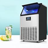 Máquina para fabricar hielo comercial, capacidad de almacenamiento de hielo de 15 kg, máquina industrial para fabricar hielo en pepitas con función de autolimpieza, máquina,68KG/24H