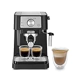 De'Longhi Stilosa Premium EC260.BK - Cafetera de bomba con 15 bares de presión, 1100 W, 1L, color negro y plata