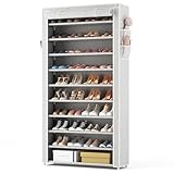Vicye Zapatero Tela de 10 Niveles, Organizador de Zapatos con Funda de Tela, Zapatero Grande y Alto para 34-40 Pares Tacones Altos, Zapatillas, Adecuado para recibidor, Entrada, Estampado