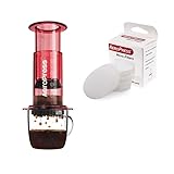 AeroPress - Nuevo paquete especial con cafetera Clear Red (rojo transparente) + 350 microfiltros