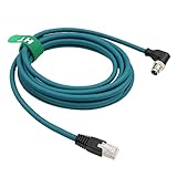 HangTon Cable Ethernet para Keyence IV3 SR5000 Cognex DataMan 260 280 380 370 470 580 sensor lector de código de barras 8 pines codificado en ángulo M12 a RJ45 blindado 3 m