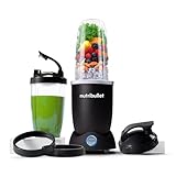 Nutribullet Pro 1200, Batidora Eléctrica, Trituradora, Batidora de Batidos, Trituradora Multifuncional, 1200w de potencia, vasos de 700ml y 900ml, negro, NB120MB