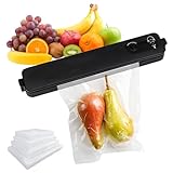Envasadora al vacío, máquina de sellado al vacío con 100 bolsas de vacío, sellador al vacío, máquina de sellado al vacío para alimentos secos y húmedos
