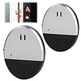 Flintronic Alarma de Ventana Ultra Delgada, 130 dB Alarma de Vibración, Alarmas de Ventana de Seguridad con Baterías, Ensor de Alarma Vibratorio de Puerta, para Puerta Ventana, 2 Paquetes