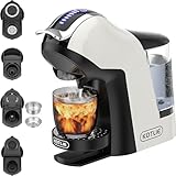 KOTLIE 19Bar Cafetera Espresso de Cápsulas Multifunción para Nespresso/Dolce Gusto/LAV*ZZA MIO y Cápsulas de Café Molido/ESE EM-308A