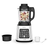 Moulinex PerfectMix Cook - Batidora de vaso de 1400W, 10 programas automáticos, cuchillas extraíbles Powelix, capacidad 2L, alto rendimiento, cocina saludable,App Moulinex +300 recetas, LM83SD