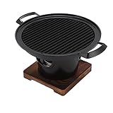 Agatige Parrilla de carbón de Mesa pequeña, Parrilla portátil sin Humo para una Persona, Mini Parrilla de Barbacoa Coreana, Parrilla de ahumador de Mesa para el hogar, Camping