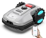 YARDCARE E400 Robot Cortacesped con Control App,hasta 400m²，Altura de Corte de 20 a 60 mm, Sensor de Lluvia, Robot Cortacésped 18 cm de Ancho de Corte,Menos de 60 dB