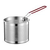 Sharplace Cesta de freír en Acero Inoxidable, Red para cocinar Papas Fritas con asa, 14cm, Individual