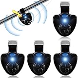 Alarma de picada de pesca, 4 unidades, electrónica, indicador de picada de pesca, con indicador luminoso LED, vibración sensible en la caña de pescar equipo de pesca