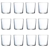 Acan Tradineur - Set de 12 vasos de cristal modelo Ruta, vasos clásicos para agua, bebidas, resistentes, aptos para lavavajillas (36 cl, 9 x 8,5 cm)