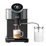 Cecotec Cafetera superautomática Táctil Cremmaet Spin. 1450W, 19 Bares, Pantalla TFT, Sistema Thermoblock, Limpieza Automática, Depósito de 290g de Café en Grano, 1,5L de Agua y 600ml de Leche