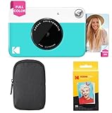 KODAK: Paquete básico de cámara instantánea Printomatic (Azul) + Papel Zink (20 Hojas) + Funda cómoda .