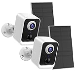PEEIPM 2 Paquetes Cámara Vigilancia WiFi Exterior, Cámaras de Vigilancia sin Cables, Visión Nocturna en Color, Detección de AI, Llamadas Bidireccionales, Impermeabilización IP66