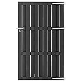 vidaXL Puerta de Jardín Cancela Valla Verja Patio Entrada Terraza Exterior Cerca Cerradura Robusta Estable Duradera de WPC Gris 100x180 cm