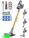 VACTechPro Aspiradora Sin Cable V15 MOPX - 60 Min Autonomía, Batería Extraíble, Limpieza Multisuperficie para Suelos y Alfombras