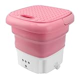 Mini Lavadora Motor de Alta Velocidad, Lavadora para Acampar Plegable y Portátil, Lavadoras de Viaje Regalo Ideal para Dormitorios Universitarios, Apartamentos (Rosa)