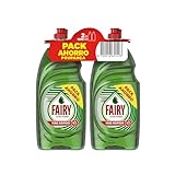 Fairy Ultra Poder Original Líquido Lavavajillas 2x1050ML Fórmula Efectiva Que Deja Los Platos Relucientes, Impresionante Poder Antigrasa