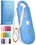 Vantamo Alarma Personal para Mujer – Altavoces Dobles Extra Fuertes, Primero con Aviso de batería Baja con luz estroboscópica, Recargable, Llavero de Alarma de Seguridad (Ice Blue)