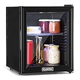 KLARSTEIN Nevera Pequeña Portatil Eléctrica Puerta Cristal, Mini Nevera Silenciosa para Casa y Oficina, Frigorificos Pequeños Refrescos, Cervezas, Estantes Extraíbles, Minibar 12-18°C, 32 l.