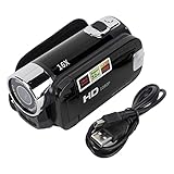 Videocámara de Mano, 1080P 16MP DV Cámara de Video con Zoom Digital de 16x con Pantalla Giratoria TFT de 2,7 Pulgadas y Cable USB (Negro)