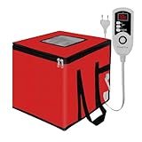 Cloud Fire Caja de fermentación plegable para masa, ajuste de temperatura con tapa, armario de fermentación multifunción extraíble para el hogar, pan, pizza, yogur, vino de arroz (rojo, mediano)