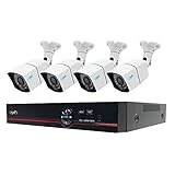 Kit de videovigilancia AHD PNI House PTZ1500 5MP - DVR y 4 cámaras de vigilancia para Exteriores,H.265, detección de rostros, detección Humana