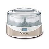 Moulinex Yogurteo YG231E - Yogurtera, capacidad de 7 tarrinas de 160 ml libres de BPA aptas para el lavavajillas, con pantalla display de fácil uso, programable 15 horas, con recetario