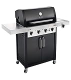 Char-Broil Professional Serie 4400 B: Barbacoa de Gas de Cuatro quemadores con tecnología TRU-Infrared™ y Quemador Lateral, Acabado en Negro.