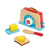 Melissa & Doug Tostadora con Tostadas y Mantequilla, Juguete de Madera, Alimentos de Juguete, Juego de simulación, Comida de Madera, Regalo para niños y niñas de 3 4 5 6 7 años