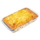 1,6L Lasaña - Fuente para horno (cristal, 29,5 x 17 x 5,2 cm, cuadrada, apta para horno, para lasaña, gratinado, tiramisú, apto para lavavajillas, transparente
