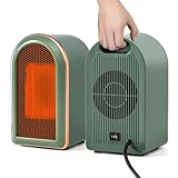 GEPROSMA Calefactor bajo consumo Pequeño,Mini Calefactor Ceramico,Calefactor electrico aire caliente Portatil,Calefactor Enchufe Silencioso 1200W/800W,Protección contra Sobrecalentamiento/Dumping