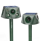 Repelente para Gatos, Ahuyentadores de Gatos Exterior Multifuncionales, Repelente Gatos Jardin Exterior, Solar Ultrasonido Repelente para Gatos con Sensores Infrarrojos y Flash LED y Sonidos de Alarma