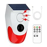 Chatthen Sistemas de seguridad para el hogar, alarma solar con sensor de movimiento con monitoreo remoto, alarma de casa exterior resistente a la intemperie, 120 dB, 24 horas, 3 modos para el hogar,