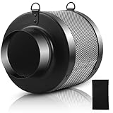 Filtro de carbón activo de 100 mm, filtro de carbón de 4 pulgadas, tienda de campaña con carbón ligero de 200 mm de largo, cama de carbón vegetal de 38 mm de grosor para Grow Tent Growbox Growbox Grow