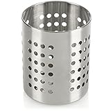 com-four® Cesta de cubiertos - Porta utensilios de cocina - Cesta de cubiertos acero inoxidable - Ø 10,0cm (silberfarben)