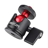 Cabezal de cámara, Cabeza giratoria de 360 ​​Grados de Metal, Tornillo de 1/4 ', Montaje de Tornillo, trípode de Aluminio, Mini Adaptador de Cabeza esférica, para cámara de luz DSLR