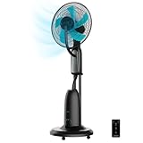 Cecotec Ventilador Nebulizador de Agua con Mando a Distancia EnergySilence 490 Freshessence. 90W, Diámetro 16', 5 Aspas, Depósito de 2,8L, Temporizador 7,5h, Indicador LED y Oscilación