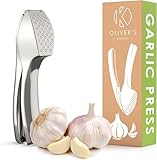 Oliver's Kitchen ® Prensa Ajos – Picador de Ajo Fácil de Usar y Limpiar – Machacador de Ajos y Jengibre sin Esfuerzo – Pica Ajos Sin Necesidad de Pelarlos – Prensador de Ajos Resistente y Duradero