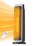 PELONIS Calefactor eléctrico 2 en 1 de 2000 W con mando a distancia, eficiente energéticamente, calefacción de cerámica portátil, oscilación de 75°, termostato ajustable, protección contra vuelco y