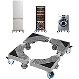 LEAZZLE Base Lavadora,con 4 ruedas,para Lavadora,Soporte Secador Frigorífico,Carga 260KG Soporte Lavadora Regulable,con Función Antideslizante y Amortiguadora (regulable: 41-66cm)
