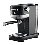 Senya Cafetera Tasty Coffee Crema 20 bares, cafetera espresso y capuchino 1300 W, Thermoblock, espumador de leche, apagado automático, SYBF-CM006C-2